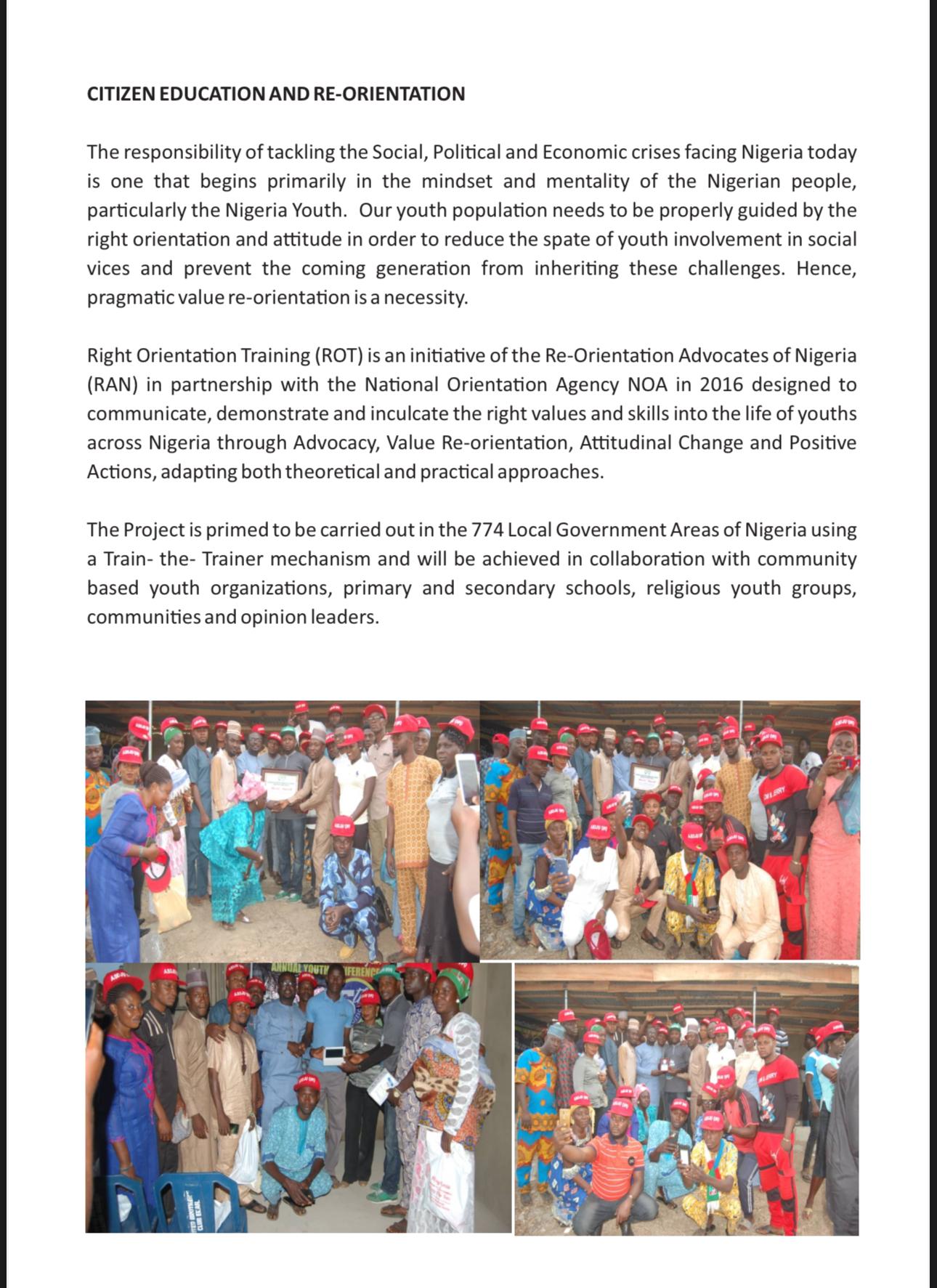 Citizenship Education and Re-Orientation Training (ROT)