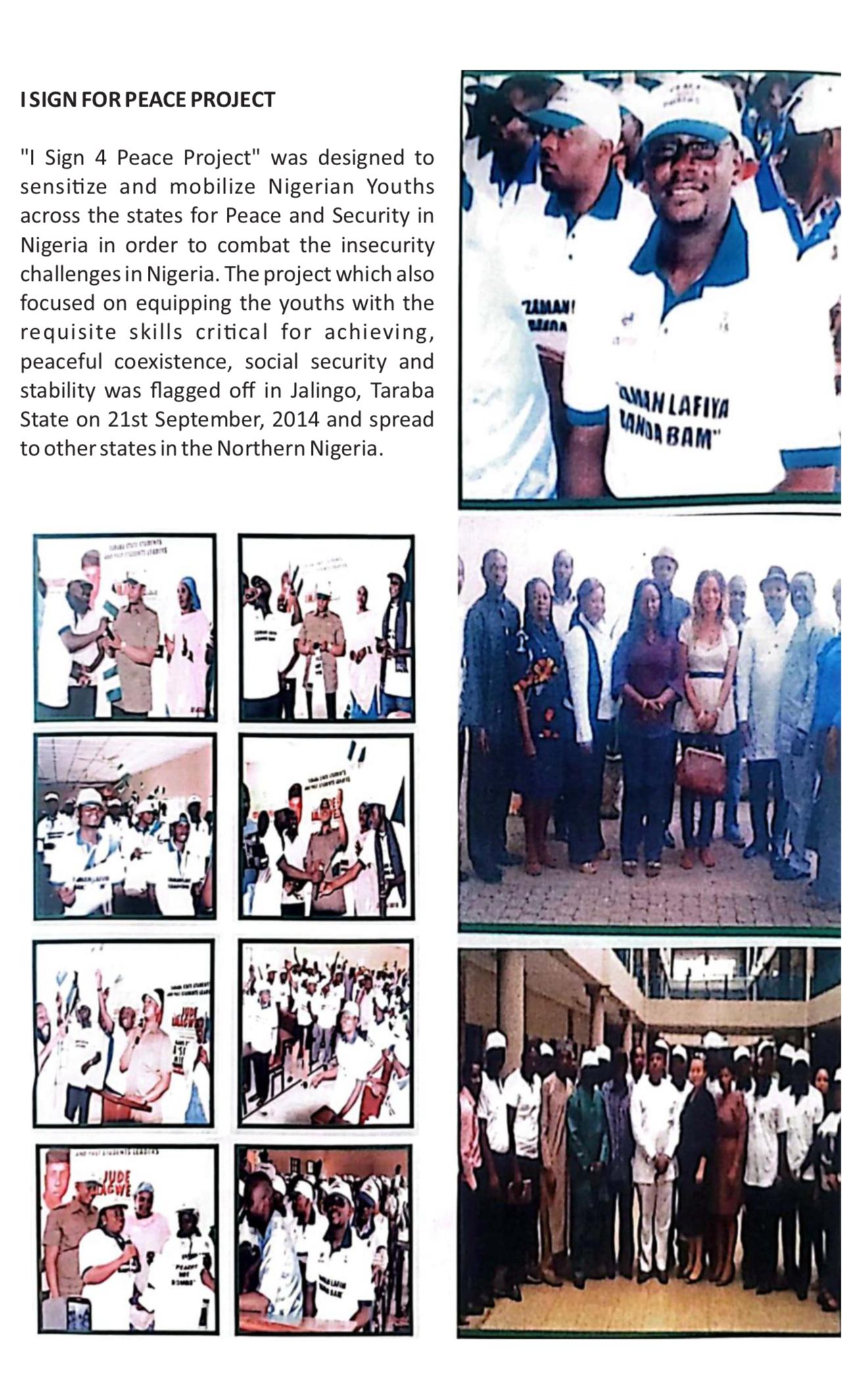 I Sign for Peace Project — Jalingo, Taraba State, September 2014